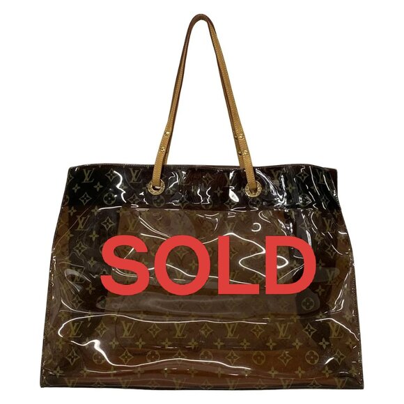 LOUIS VUITTON Cabas Cruise Brown Monogram Vinyl Tote Bag 995-072325 - Picture 1 of 14